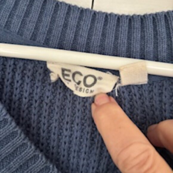 Eco Brand BY DESIGN OVERSIZED Blue Sweater Vest - Picture 4 of 6